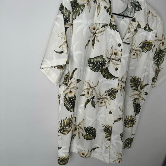 Hawaiian White Orchid Hawaii Shirt Women's XL Island Tropical - Picture 6 of 9